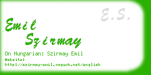 emil szirmay business card